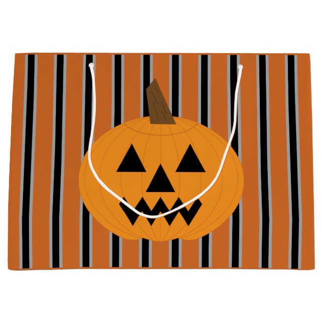 Fun and Fancy Halloween Pumpkins Large Gift Bag (Front)