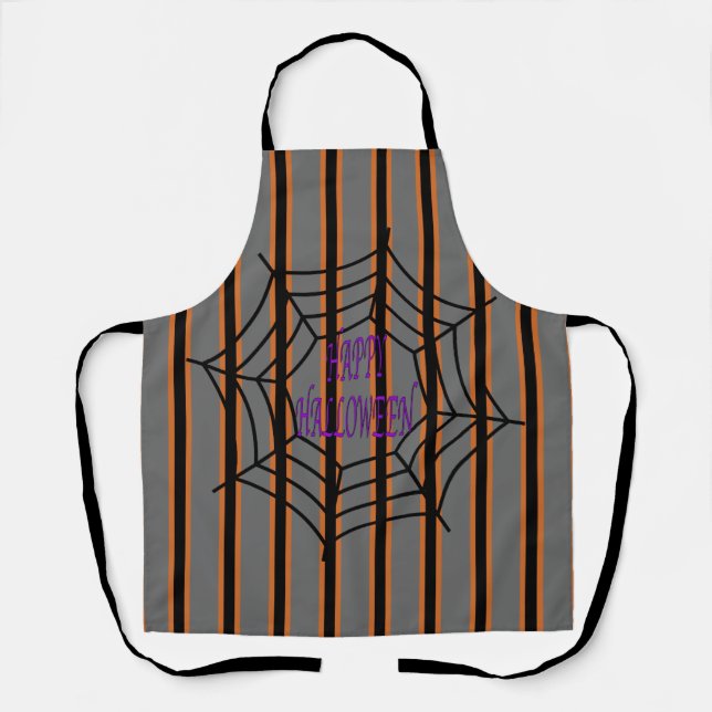 Fun and Fancy Halloween Spider Webs Apron (Front)
