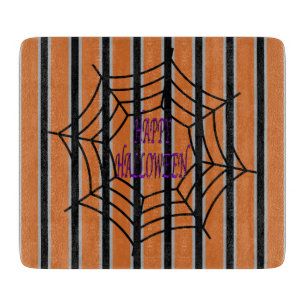 Fun and Fancy Halloween Spider Webs Cutting Board