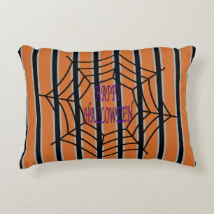 Fun and Fancy Halloween Spider Webs Decorative Cushion