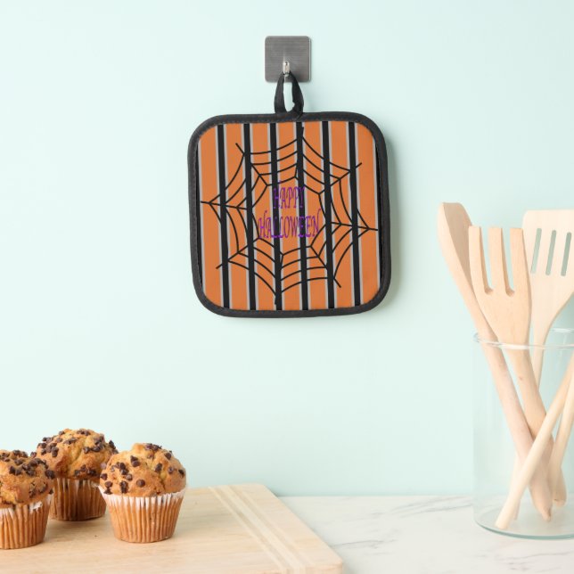 Fun and Fancy Halloween Spider Webs Pot Holder (Insitu(Hanging))
