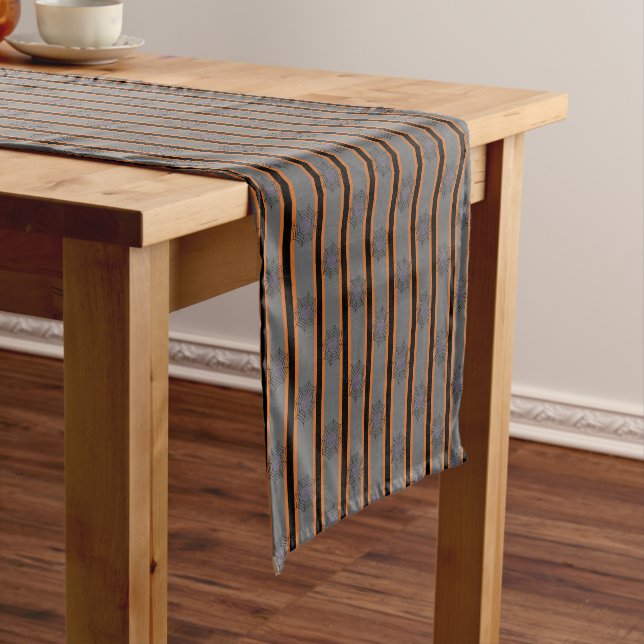 Fun and Fancy Halloween Spider Webs Short Table Runner (In Situ)