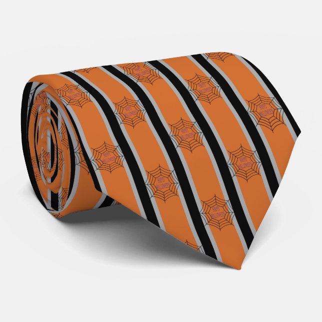 Fun and Fancy Halloween Spider Webs Tie (Rolled)