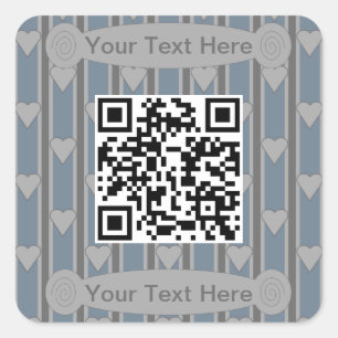 Fun and Fancy Heart QR Code Square Sticker