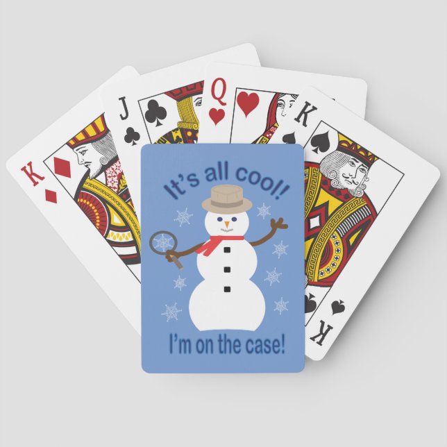 Fun and Fancy It's All Cool Snowman Detective Playing Cards (Back)