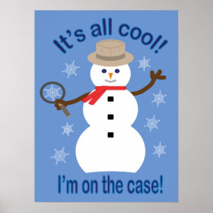 Fun and Fancy It's All Cool Snowman Detective Poster