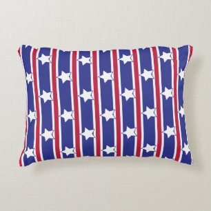 Fun and Fancy Patriotic Stars and Stripes Decorative Cushion