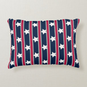 Fun and Fancy Patriotic Stars and Stripes Decorative Cushion