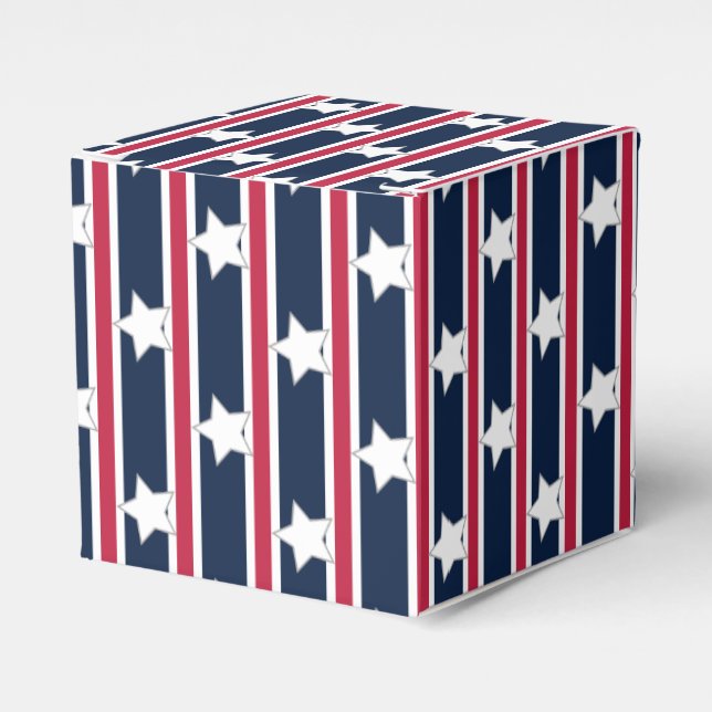 Fun and Fancy Patriotic Stars and Stripes Favour Box (Front Side)