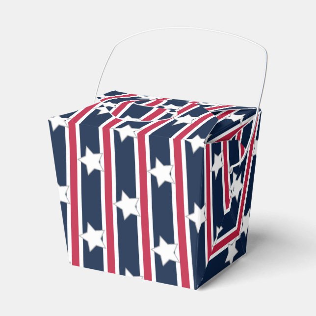 Fun and Fancy Patriotic Stars and Stripes Favour Box (Front Side)