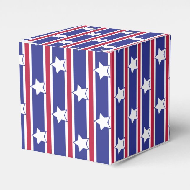 Fun and Fancy Patriotic Stars and Stripes Favour Box (Front Side)