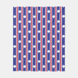 Fun and Fancy Patriotic Stars and Stripes Fleece Blanket