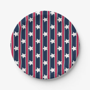 Fun and Fancy Patriotic Stars and Stripes Paper Plate