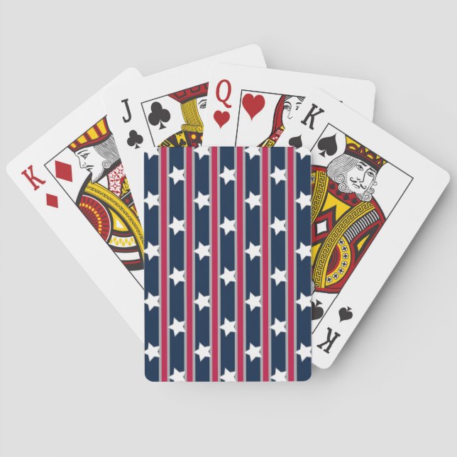 Fun and Fancy Patriotic Stars and Stripes Playing Cards (Back)