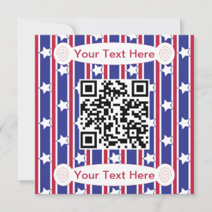 Fun and Fancy Patriotic Stars and Stripes QR Invitation