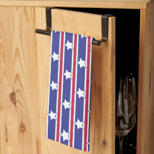 Fun and Fancy Patriotic Stars and Stripes Tea Towel