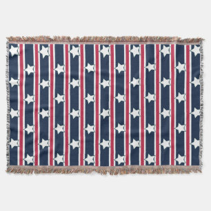Fun and Fancy Patriotic Stars and Stripes Throw Blanket