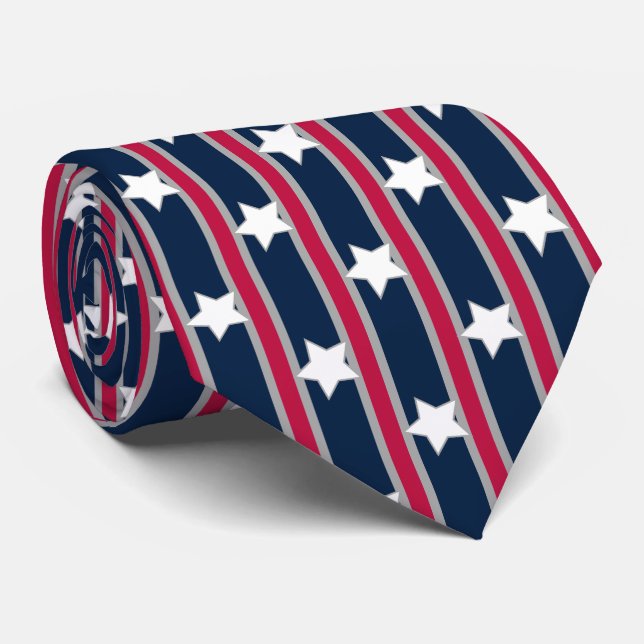 Fun and Fancy Patriotic Stars and Stripes Tie (Rolled)