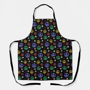 Fun and Fancy Peace Sign, Flowers & Hearts Apron