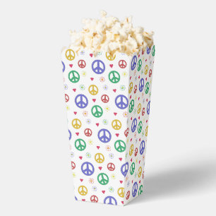 Fun and Fancy Peace Sign, Flowers & Hearts Popcorn Favour Box