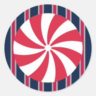 Fun and Fancy Peppermint Candy Classic Round Sticker