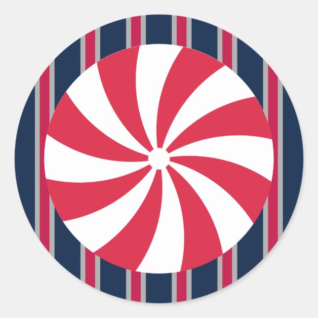 Fun and Fancy Peppermint Candy Classic Round Sticker (Front)