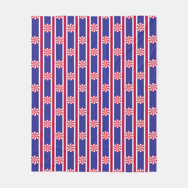Fun and Fancy Peppermint Candy Fleece Blanket (Front)