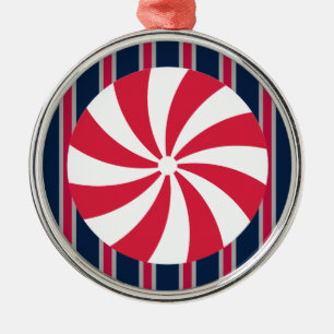Fun and Fancy Peppermint Candy Metal Tree Decoration