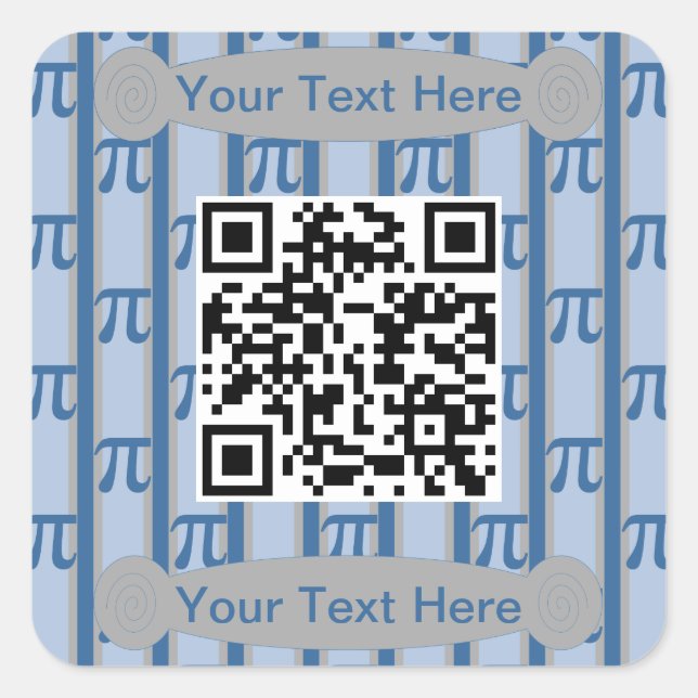 Fun and Fancy PII 3.142 QR Code Square Sticker (Front)
