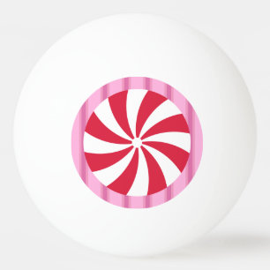 Fun and Fancy Pink Christmas Peppermint Candy Ping Pong Ball
