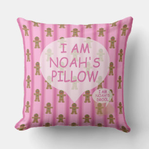 Fun and Fancy Pink Gingerbread Man Cushion