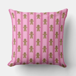 Fun and Fancy Pink Gingerbread Man Cushion