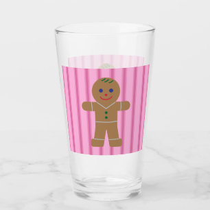 Fun and Fancy Pink Gingerbread Man Glass