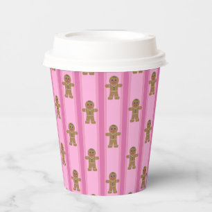 Fun and Fancy Pink Gingerbread Man Paper Cups