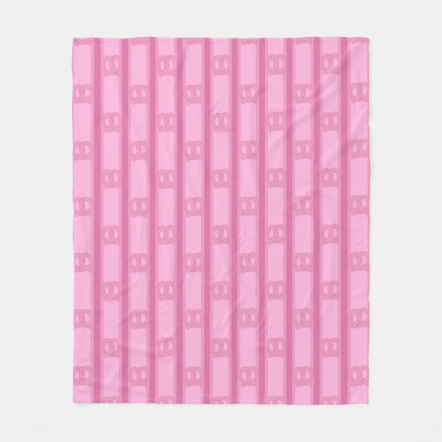 Fun and Fancy Pink Pretzel Fleece Blanket (Front)