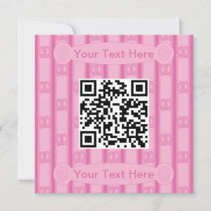 Fun and Fancy Pink Pretzel QR Code Invitation