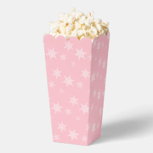 Fun and Fancy Pink Snowflakes Popcorn Favour Box