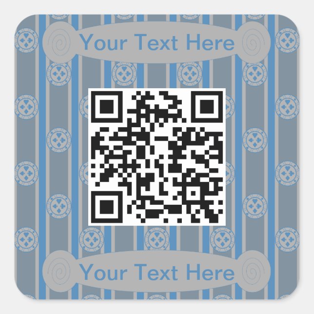 Fun and Fancy Poker Chip QR Code Square Sticker (Front)