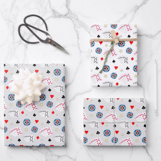 Fun and Fancy Poker Wrapping Paper Sheet (Front)