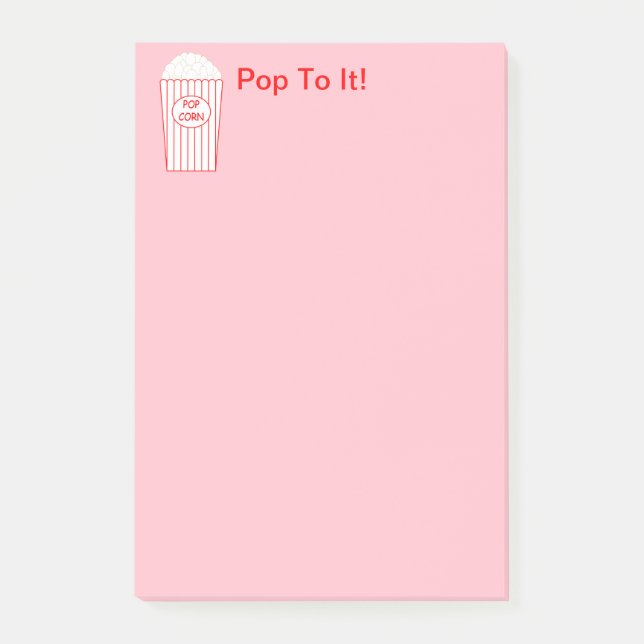 Fun and Fancy "Pop To It" Popcorn Post-it Notes (Front)
