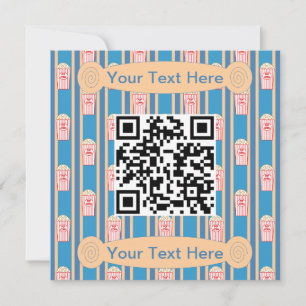 Fun and Fancy Popcorn QR Code Invitation