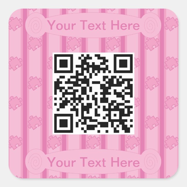 Fun and Fancy Puzzle QR Code Square Sticker (Front)