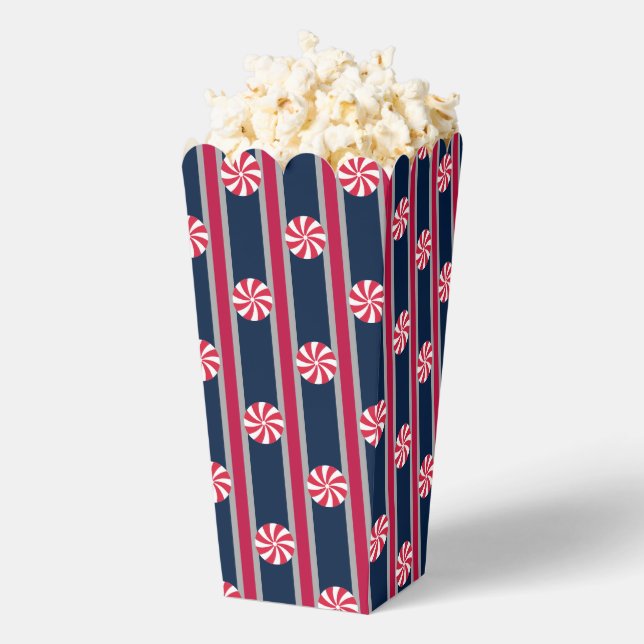 Fun and Fancy Red White & Blue Peppermint Popcorn Favour Box (Popped)