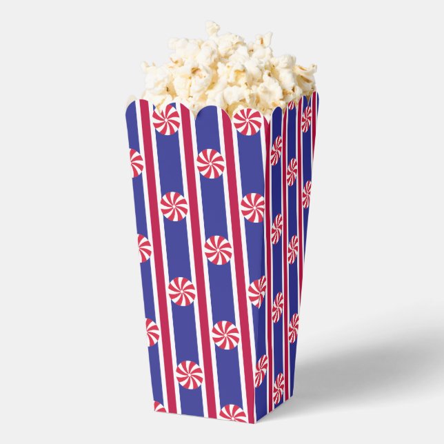 Fun and Fancy Red White & Blue Peppermint Popcorn Favour Box (Popped)