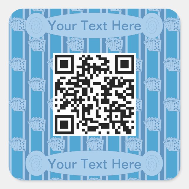 Fun and Fancy Royal Flush QR Code Square Sticker (Front)