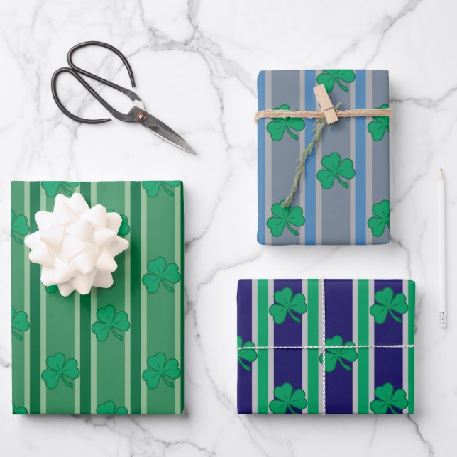 Fun and Fancy Shamrock Wrapping Paper Sheet (Front)