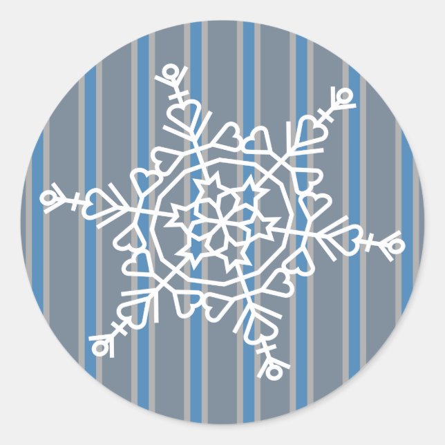 Fun and Fancy Snowflake Classic Round Sticker (Front)