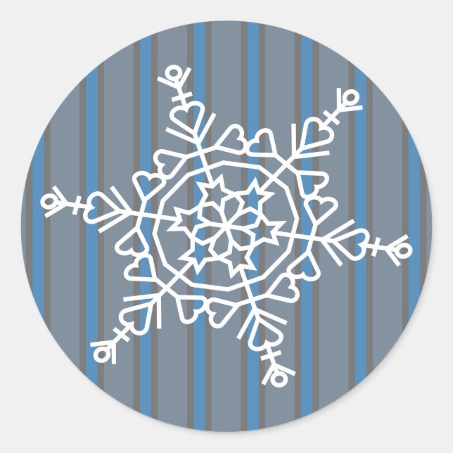 Fun and Fancy Snowflake Classic Round Sticker (Front)