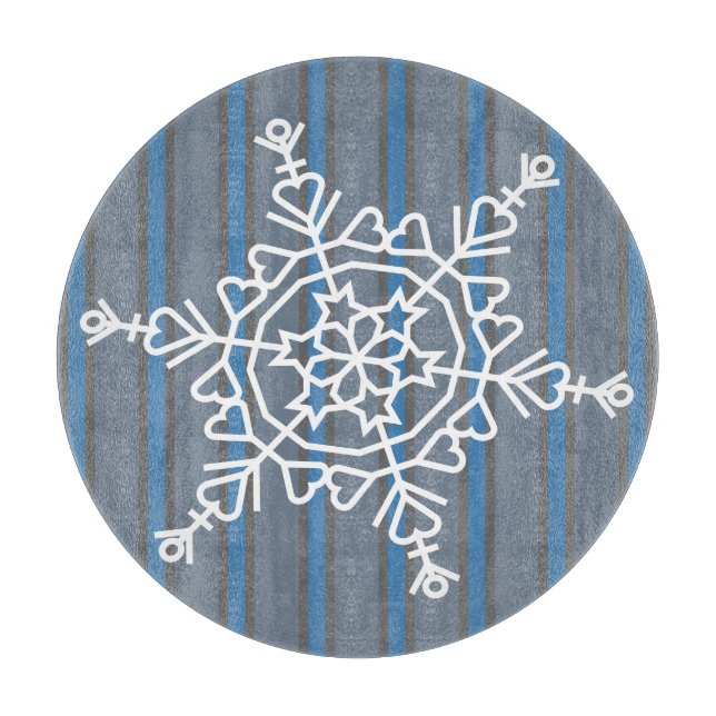 Fun and Fancy Snowflake Cutting Board (Front)