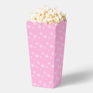 Fun and Fancy Snowflake Pink Popcorn Favour Box